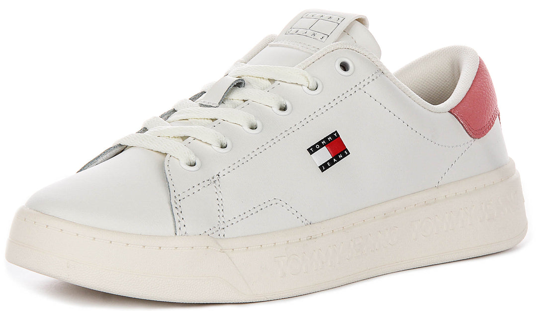 Tommy Jeans Tjw Script Cpsl In White Pink For Women