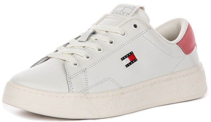 Tommy Jeans Tjw Script Cpsl In White Pink For Women