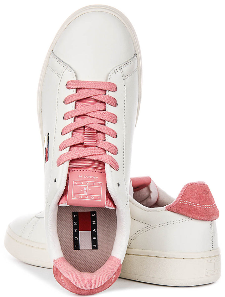 Tommy Jeans Archive 98 In White Pink For Women
