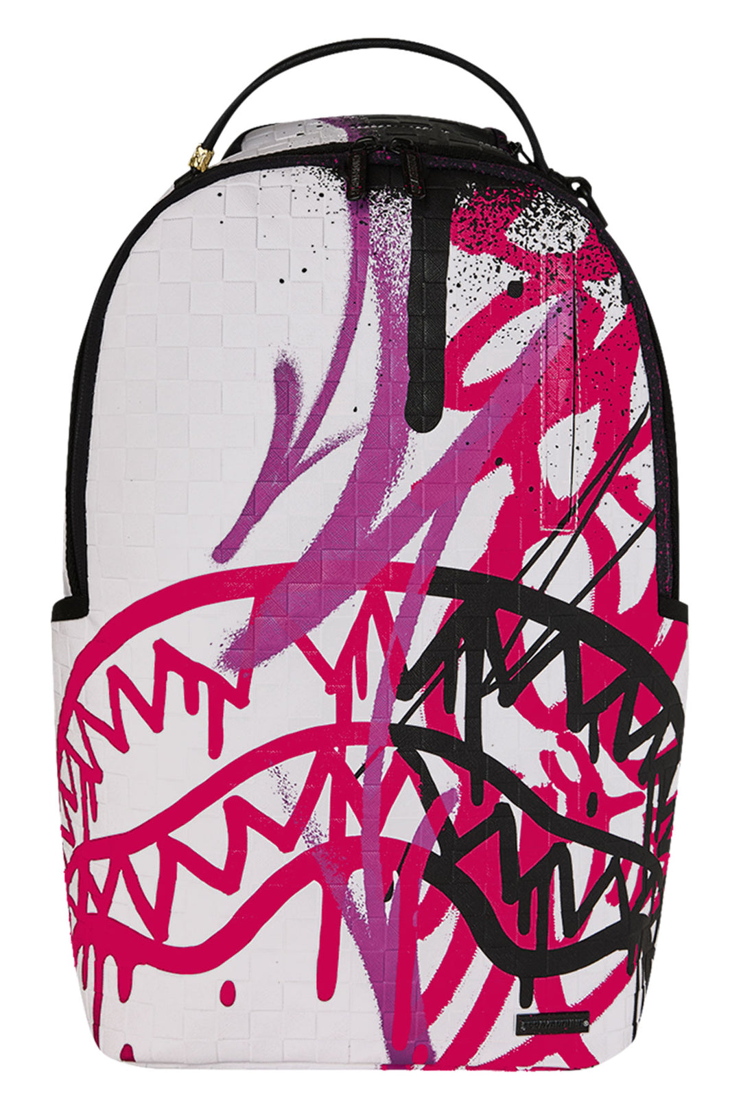 Sprayground Crash Graff Turbo Backpack In White Pink