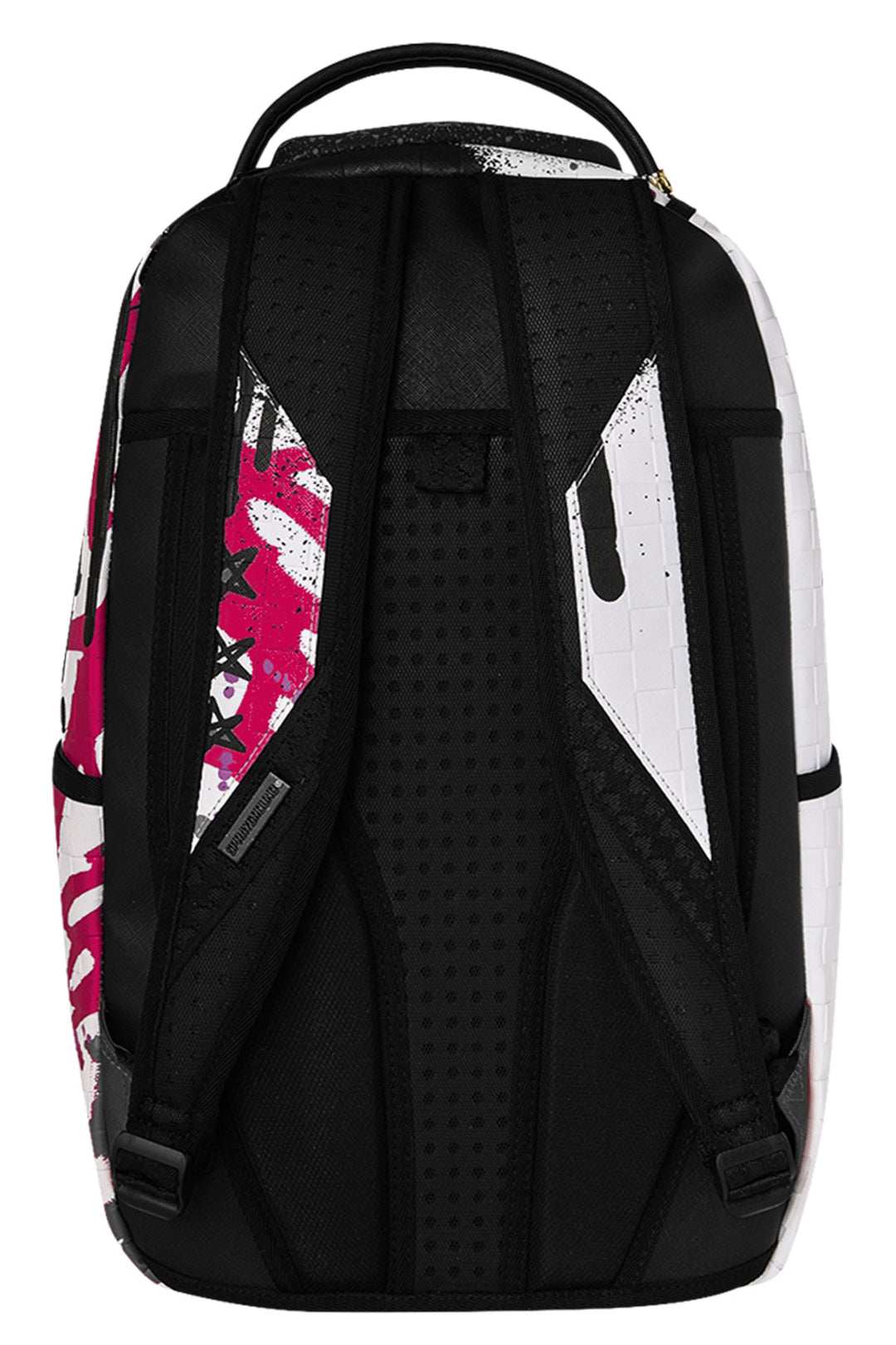 Sprayground Crash Graff Turbo Backpack In White Pink