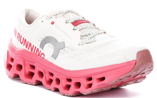 On Running Cloudmonster 3 In White Pink For Women