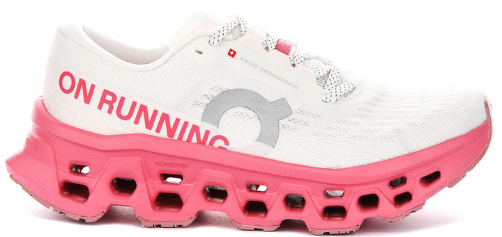 On Running Cloudmonster 3 In White Pink For Women