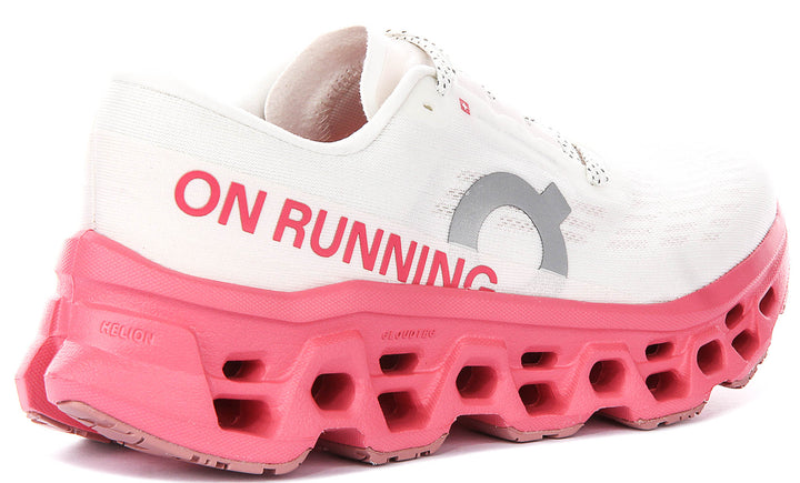On Running Cloudmonster 3 In White Pink For Women
