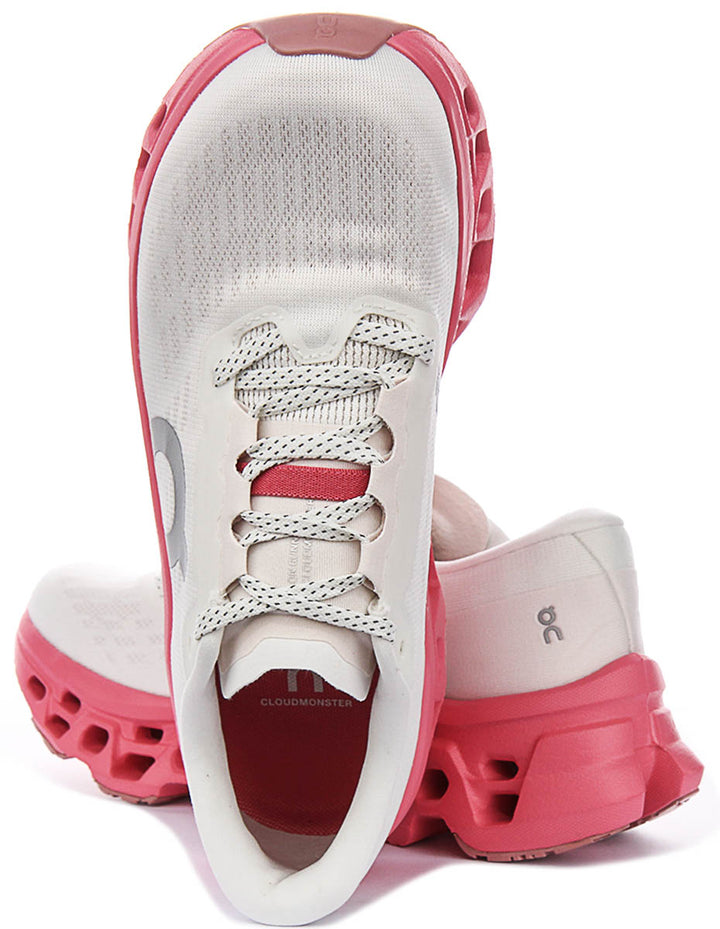 On Running Cloudmonster 3 In White Pink For Women