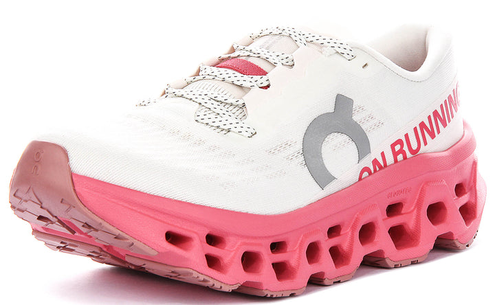 On Running Cloudmonster 3 In White Pink For Women