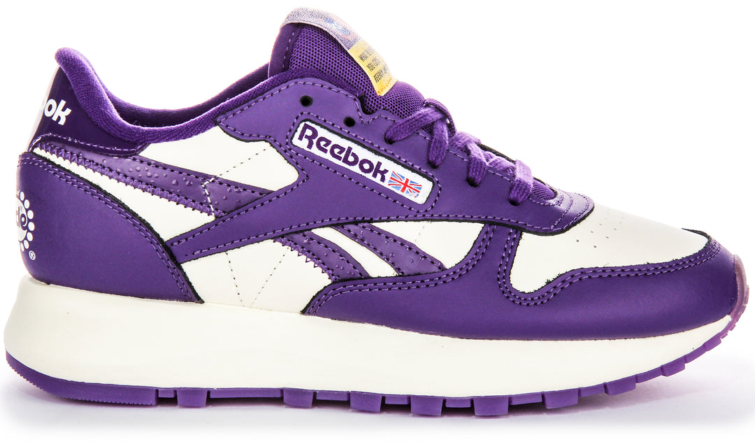 Reebok Classic Leather Popsicle In White Purple For Women