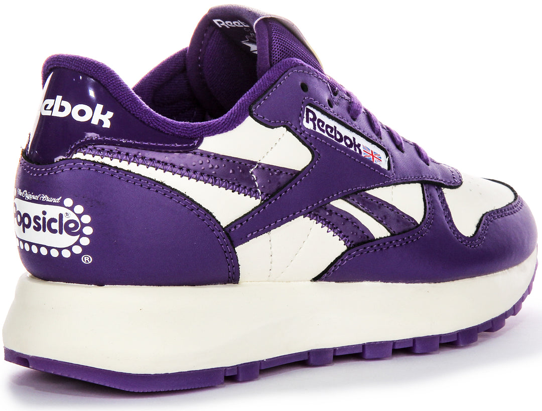 Reebok Classic Leather Popsicle In White Purple For Women