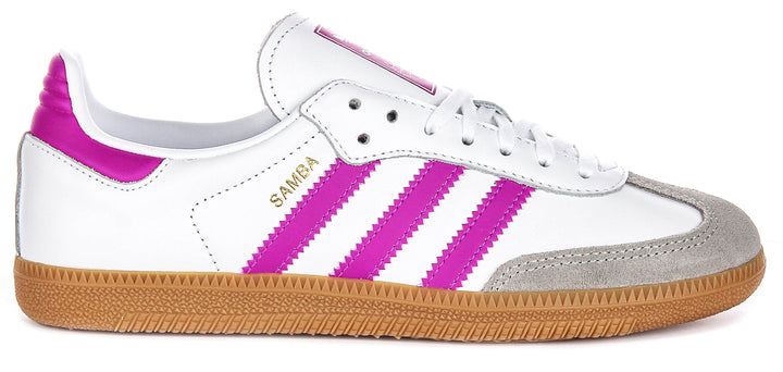 Adidas Samba OG J In White Purple For Youth