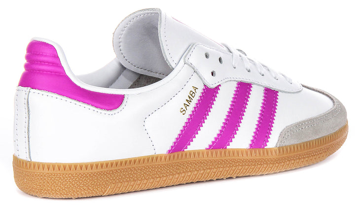 Adidas Samba OG J In White Purple For Youth