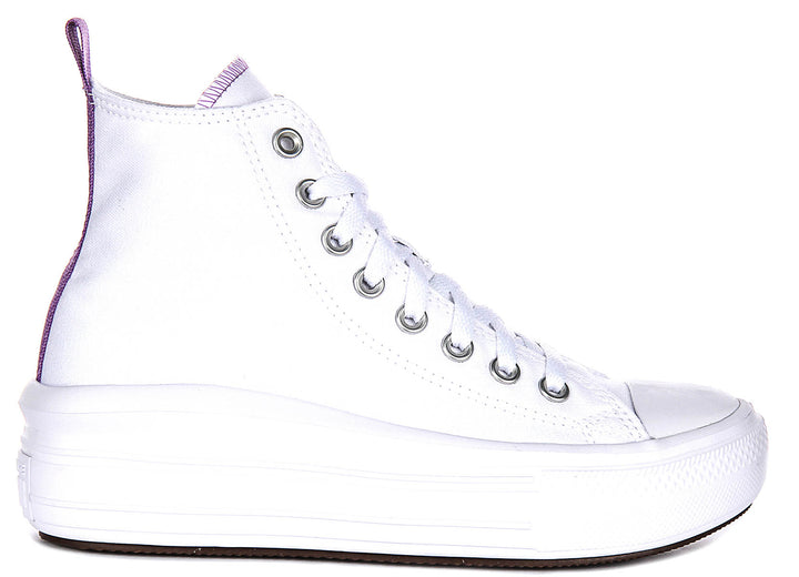 Converse All Star Move Hi A03667C In White Purple For Junior