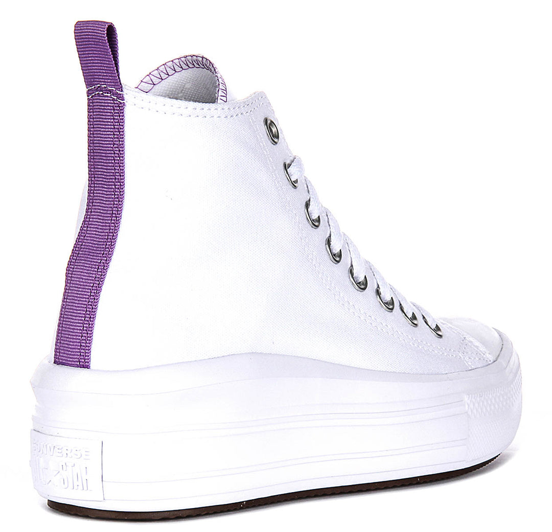 Converse All Star Move Hi A03667C In White Purple For Junior