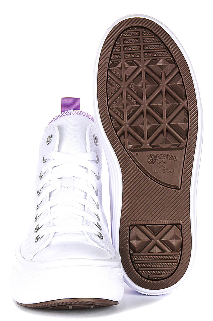 Converse All Star Move Hi A03667C In White Purple For Junior