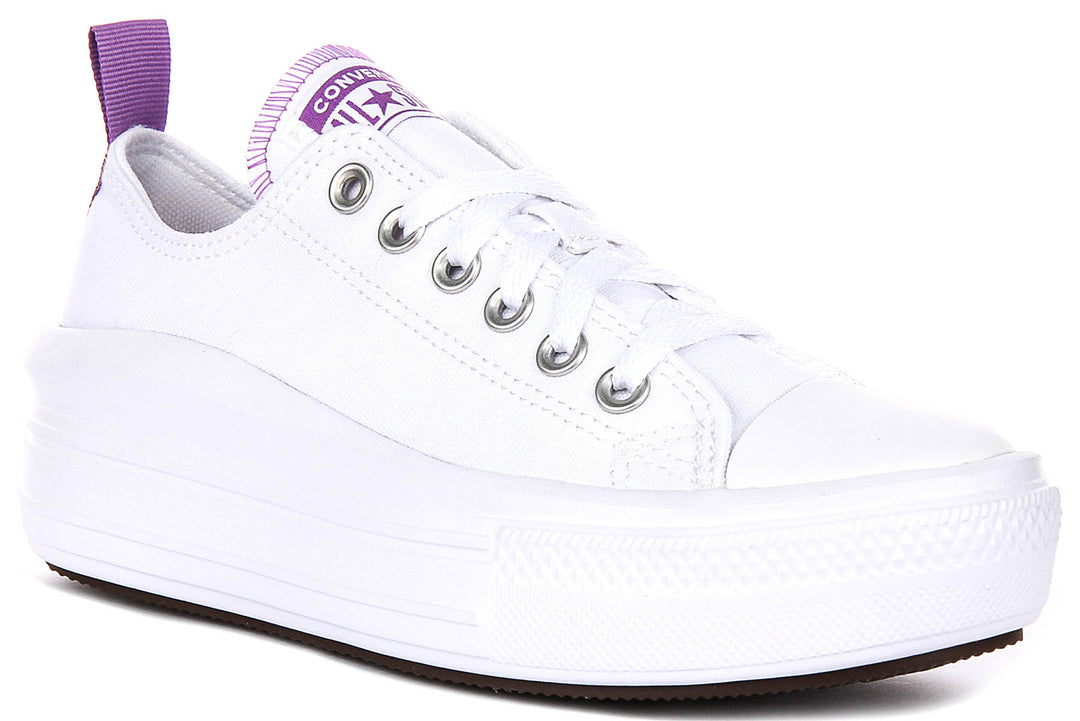 Converse Chuck Taylor All Star Move 271717C In White Purple For Junior