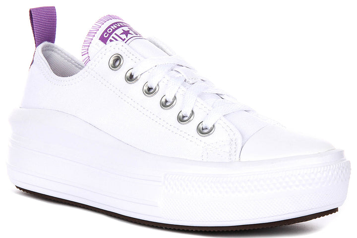Converse Chuck Taylor All Star Move 271717C In White Purple For Junior