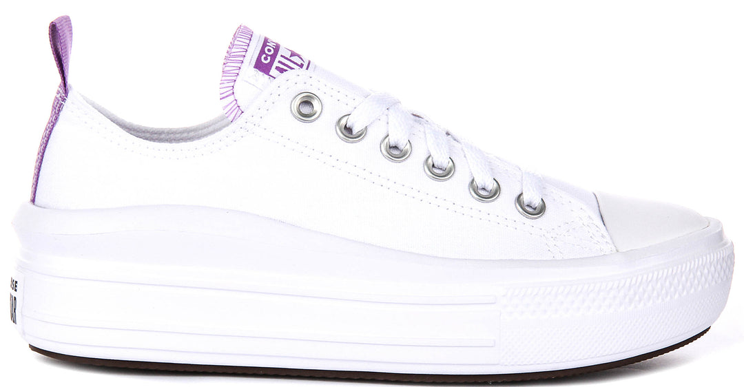 Converse Chuck Taylor All Star Move 271717C In White Purple For Junior