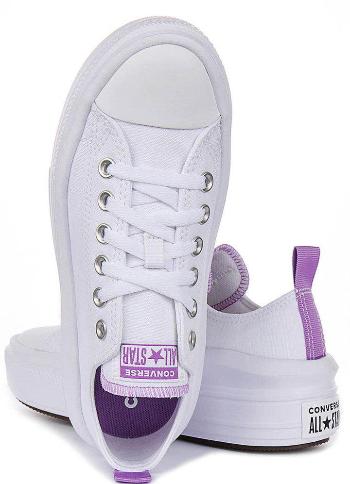 Converse Chuck Taylor All Star Move 271717C In White Purple For Junior
