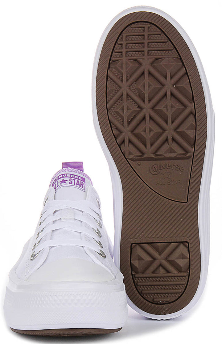 Converse Chuck Taylor All Star Move 271717C In White Purple For Junior