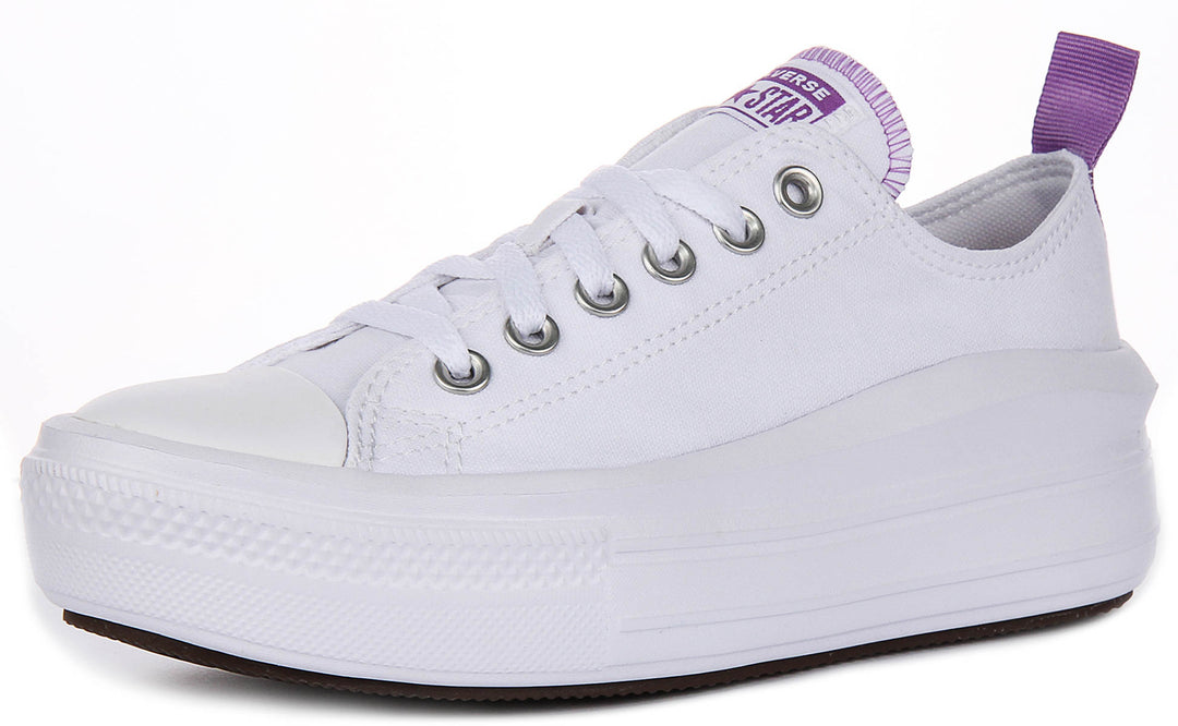 Converse Chuck Taylor All Star Move 271717C In White Purple For Junior