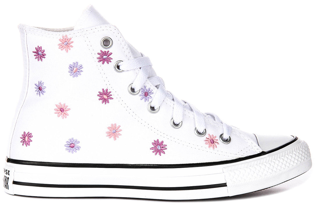 Converse Chuck Taylor A11781C In White Purple Embraided For Junior