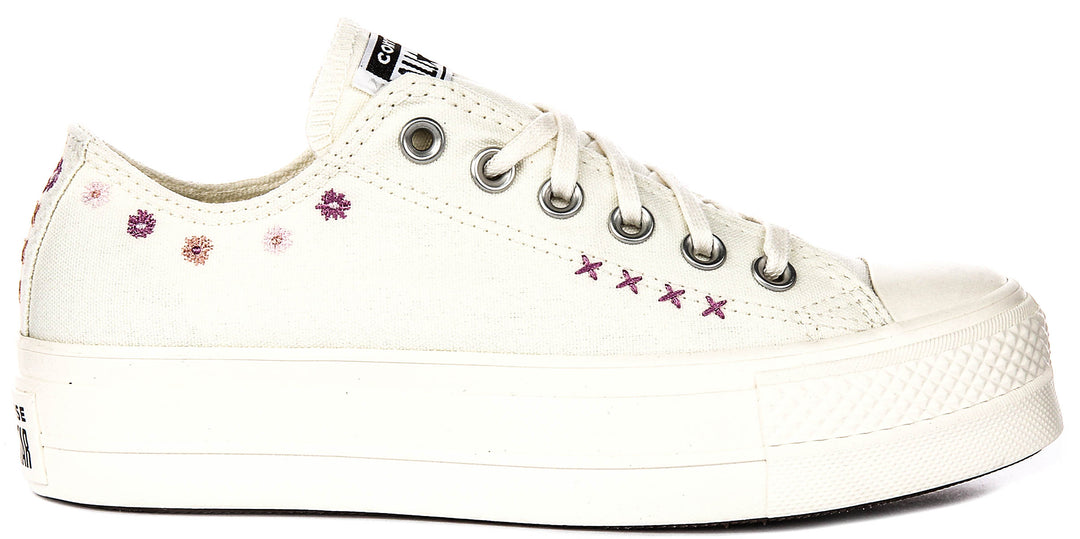 Converse Chuck Taylor All Star Lift A15008C In White Purple For Women