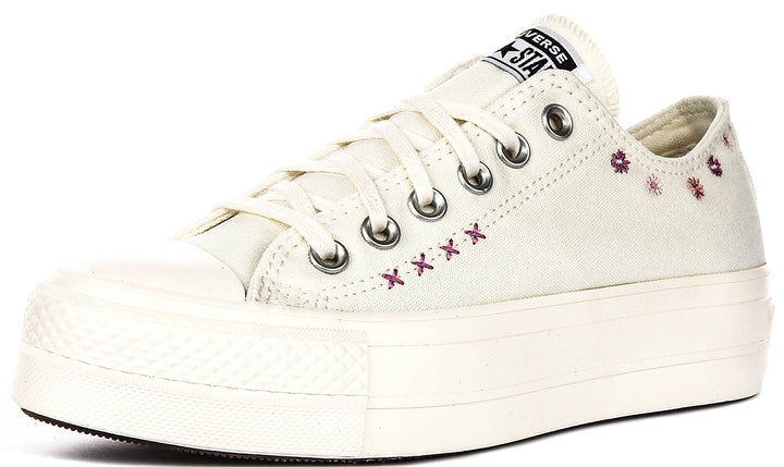 Converse Chuck Taylor All Star Lift A15008C In White Purple For Women