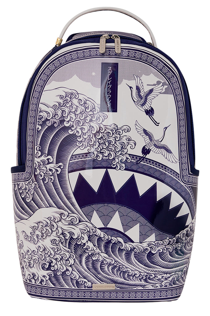 Sprayground Porcelain Wave Backpack In White Purple