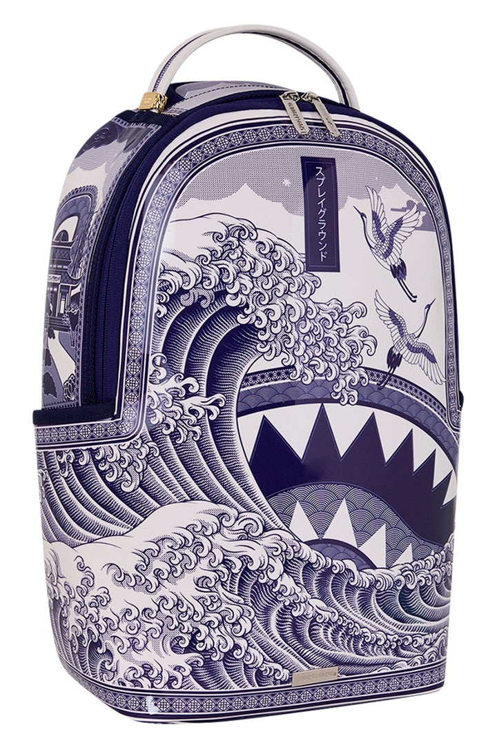 Sprayground Porcelain Wave Backpack In White Purple