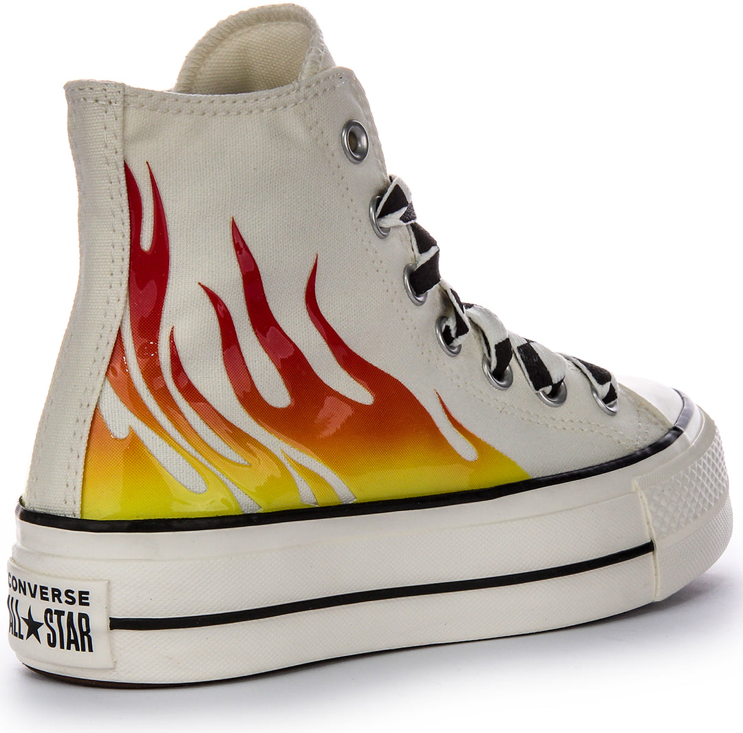 Converse All Star Lift A07892C In White Red Flame