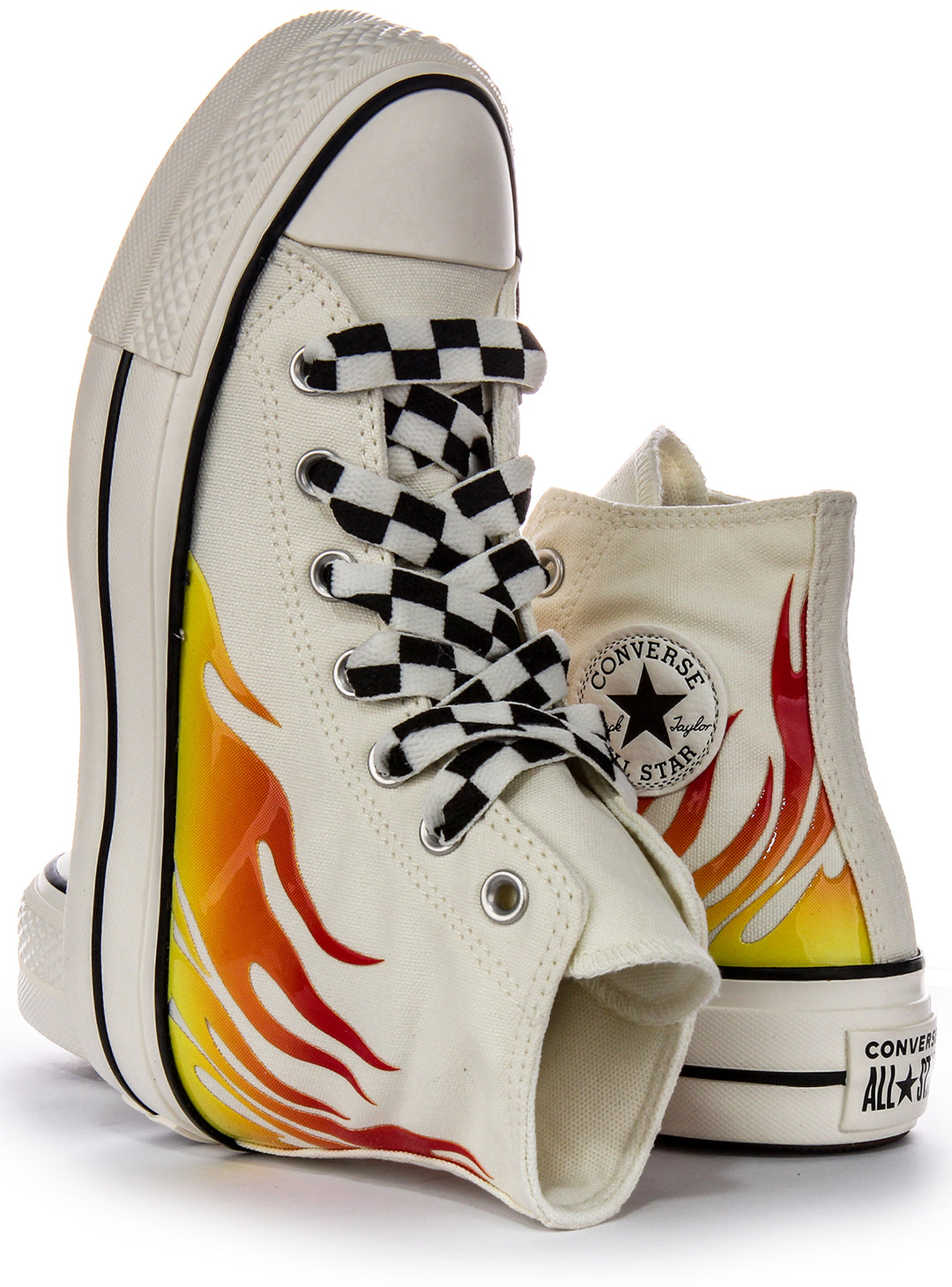 Converse All Star Lift A07892C In White Red Flame