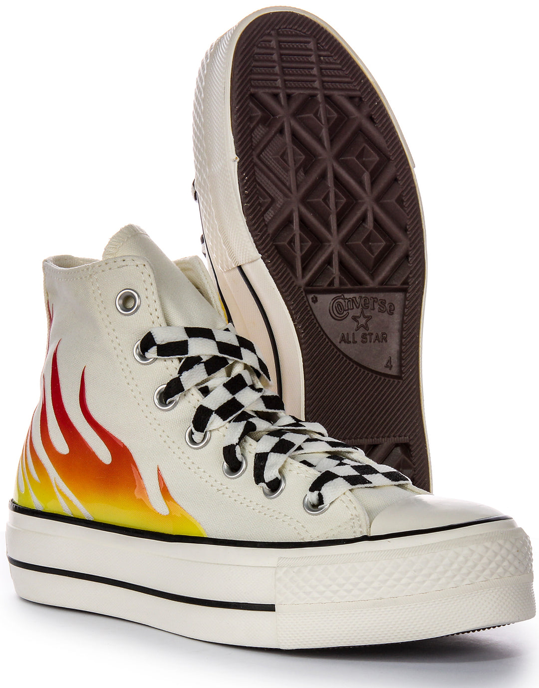 Converse A07892C White Red Women's Trainers All Star Lift Flame