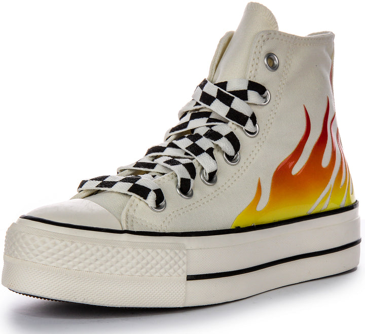 Converse All Star Lift A07892C In White Red Flame