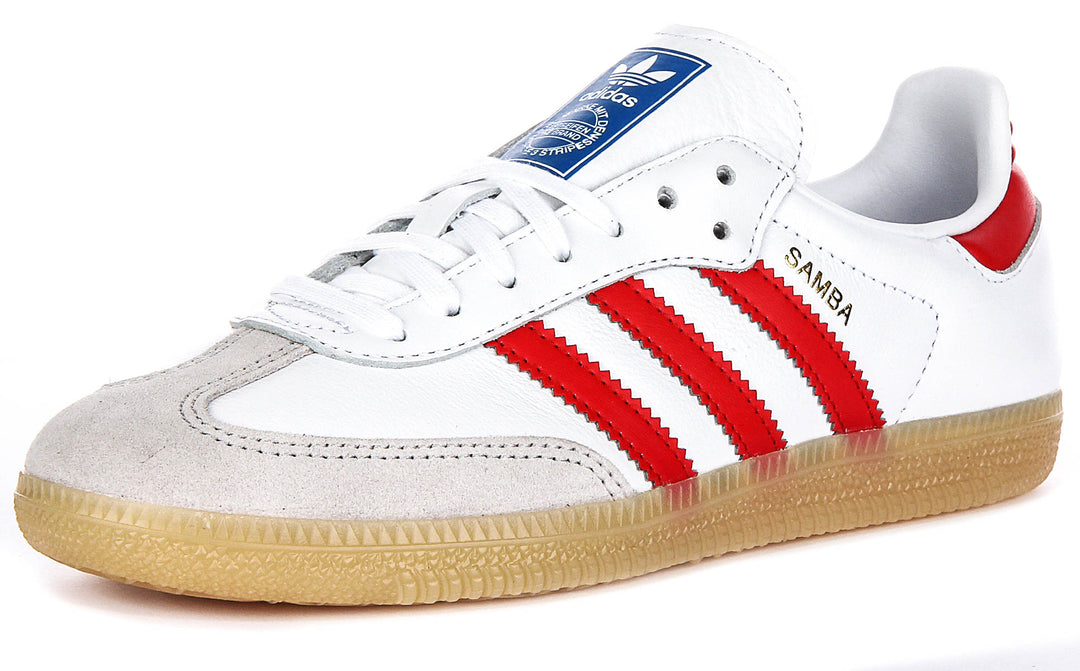 Adidas Samba OG J In White Red For Youth