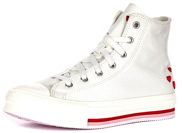 Converse All Star Lift A10716C in Weiß-Rot für Kinder