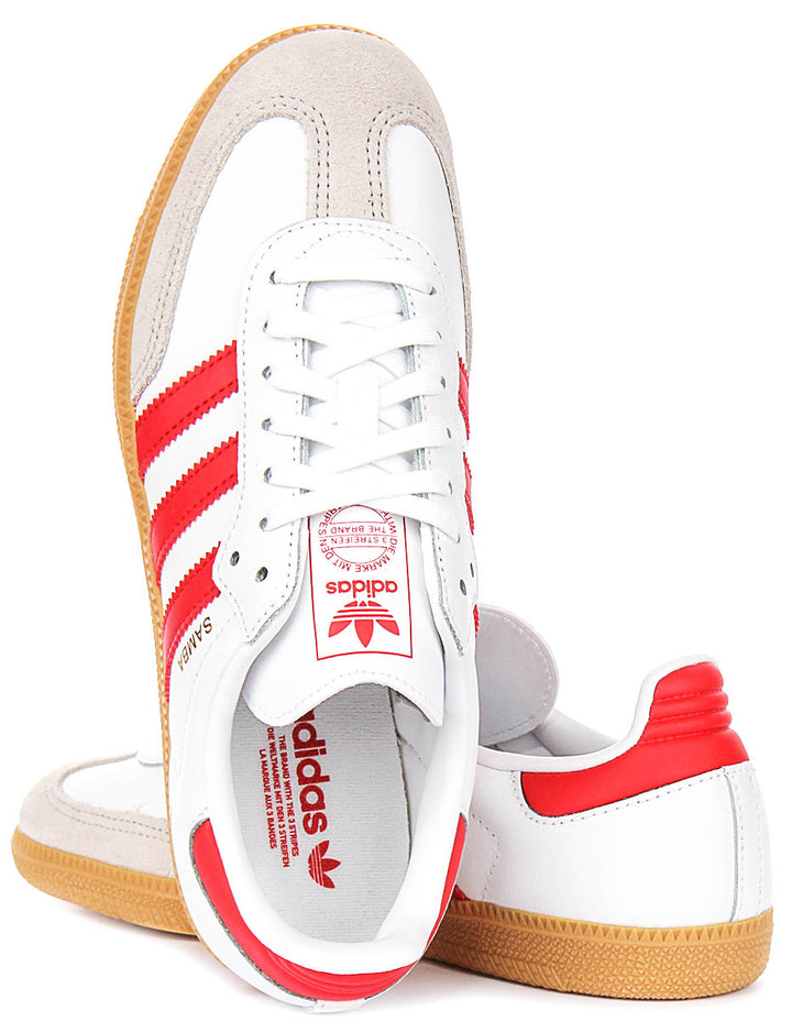 Adidas Samba OG J In White Red For Youth