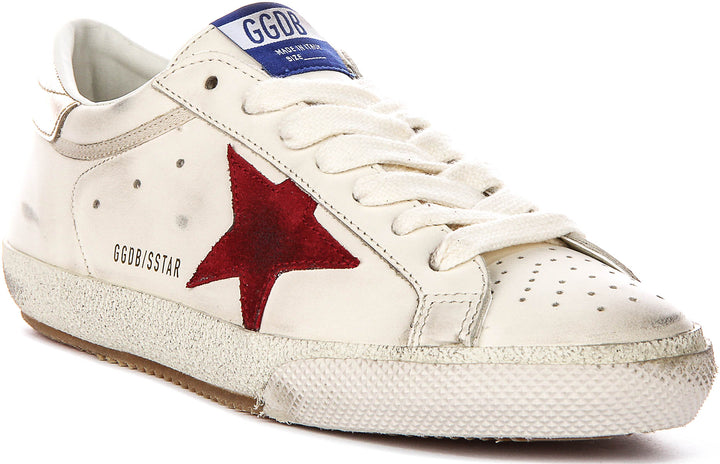 Golden Goose Super Star Bike In White Red For Men