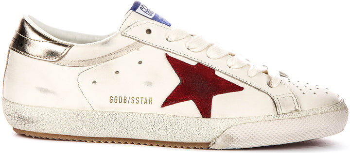 Golden Goose Super Star Bike In White Red For Men