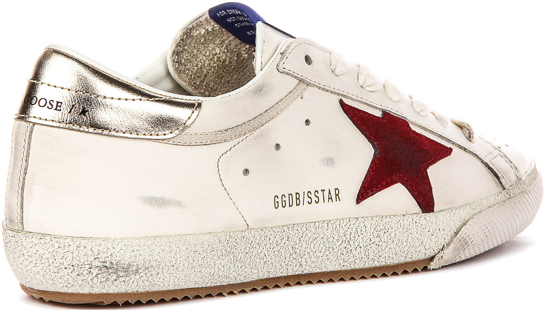 Golden Goose Super Star Bike In White Red For Men