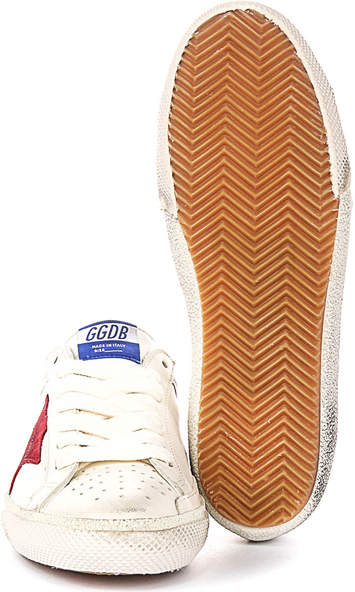 Golden Goose Super Star Bike In White Red For Men