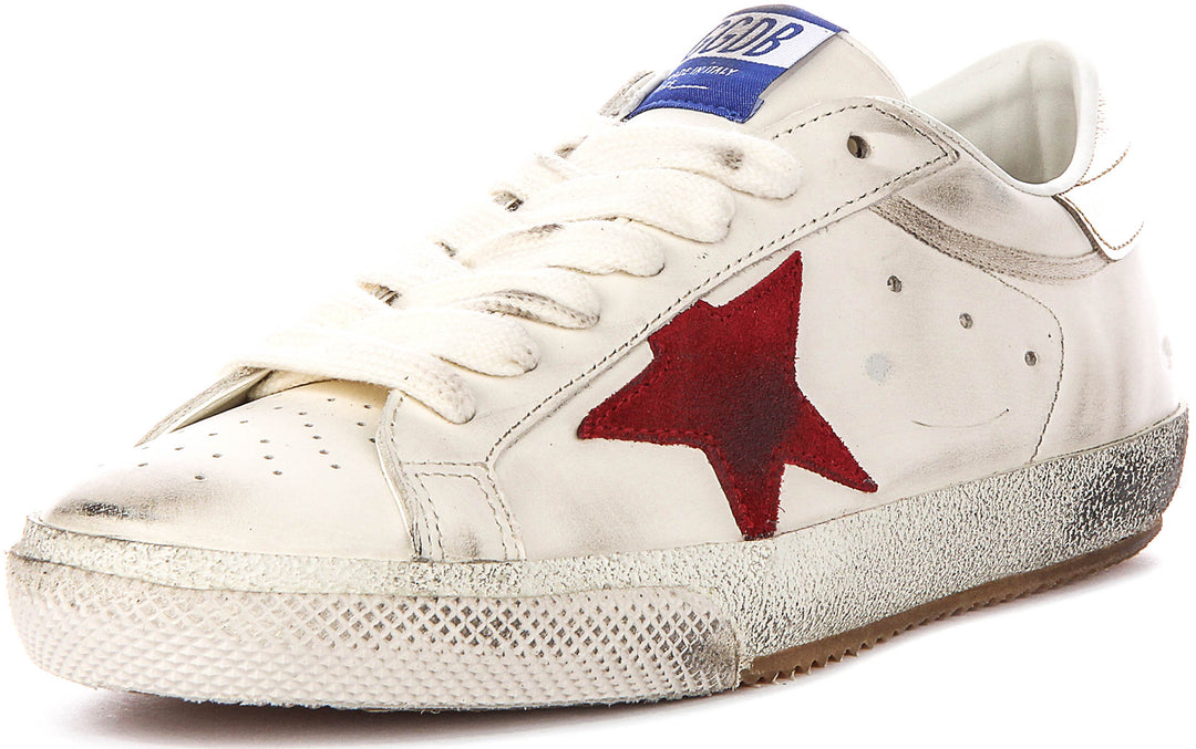 Golden Goose Super Star Bike In White Red For Men