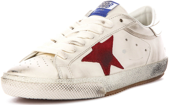 Golden Goose Super Star Bike In White Red For Men