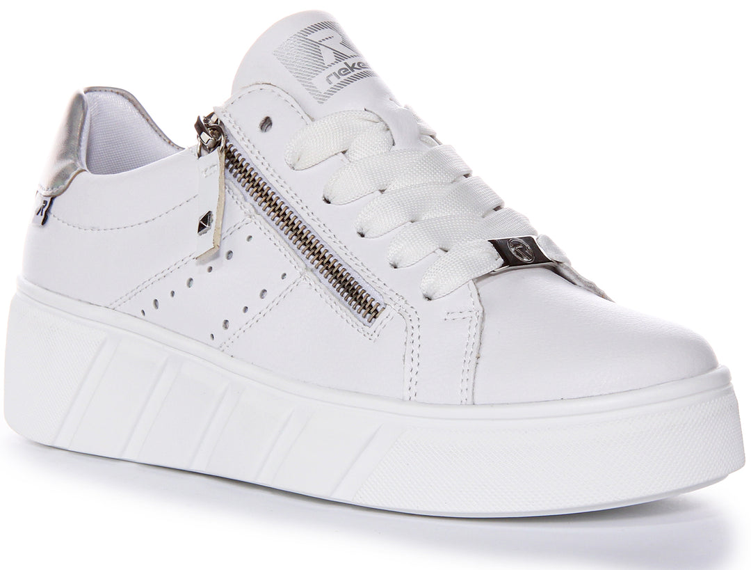Rieker W0505-80 Hagen Evo zip In White silver For Women Trainers