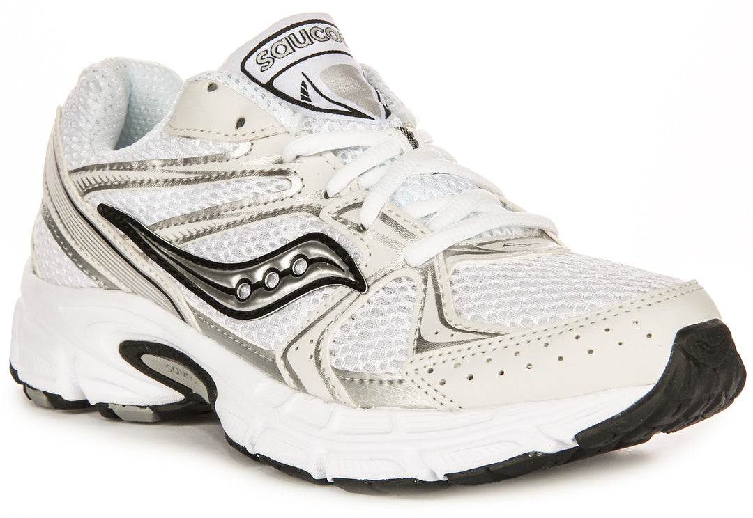 Saucony Ride Millennium White Silver Lace Up Running Trainers