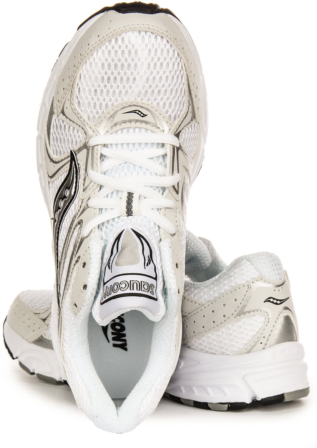 Saucony G Ride Millennium In White Silver