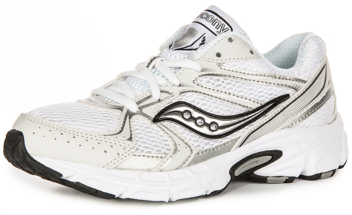 Saucony G Ride Millennium In White Silver