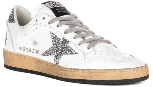 Golden Goose Ball Star In White Silver for Women