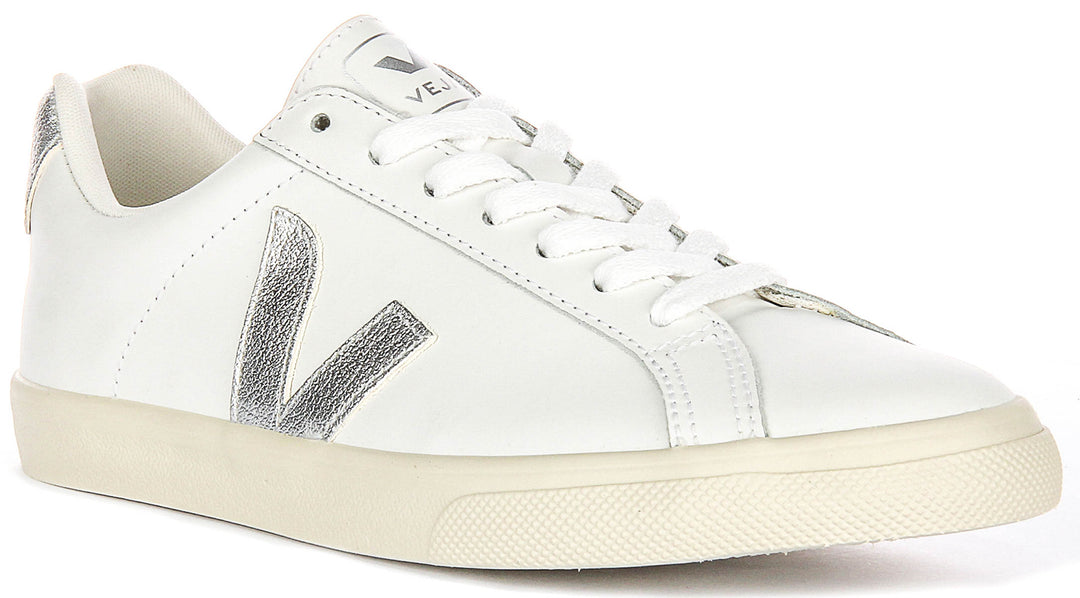 Veja Esplar Logo In White Silver For Women