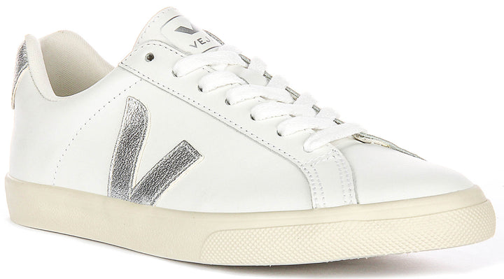 Veja Esplar Logo In White Silver For Women