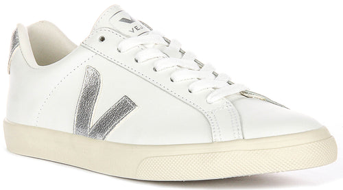 Veja Esplar Logo In White Silver For Women