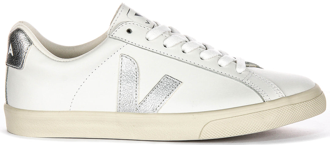 Veja Esplar Logo In White Silver For Women